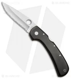 Spyderco Wayne Goddard Lock Back Knife Brown Micarta (3.625" Serr) *LOCK ROCK*